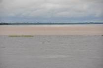 O 'encontro das águas', ponto de encontro entre o Rio Negro e o Rio Solimões, formando o Rio Amazonas